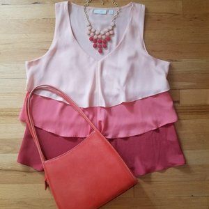 New York & Company Summer Ruffle Tiered Top  - XL